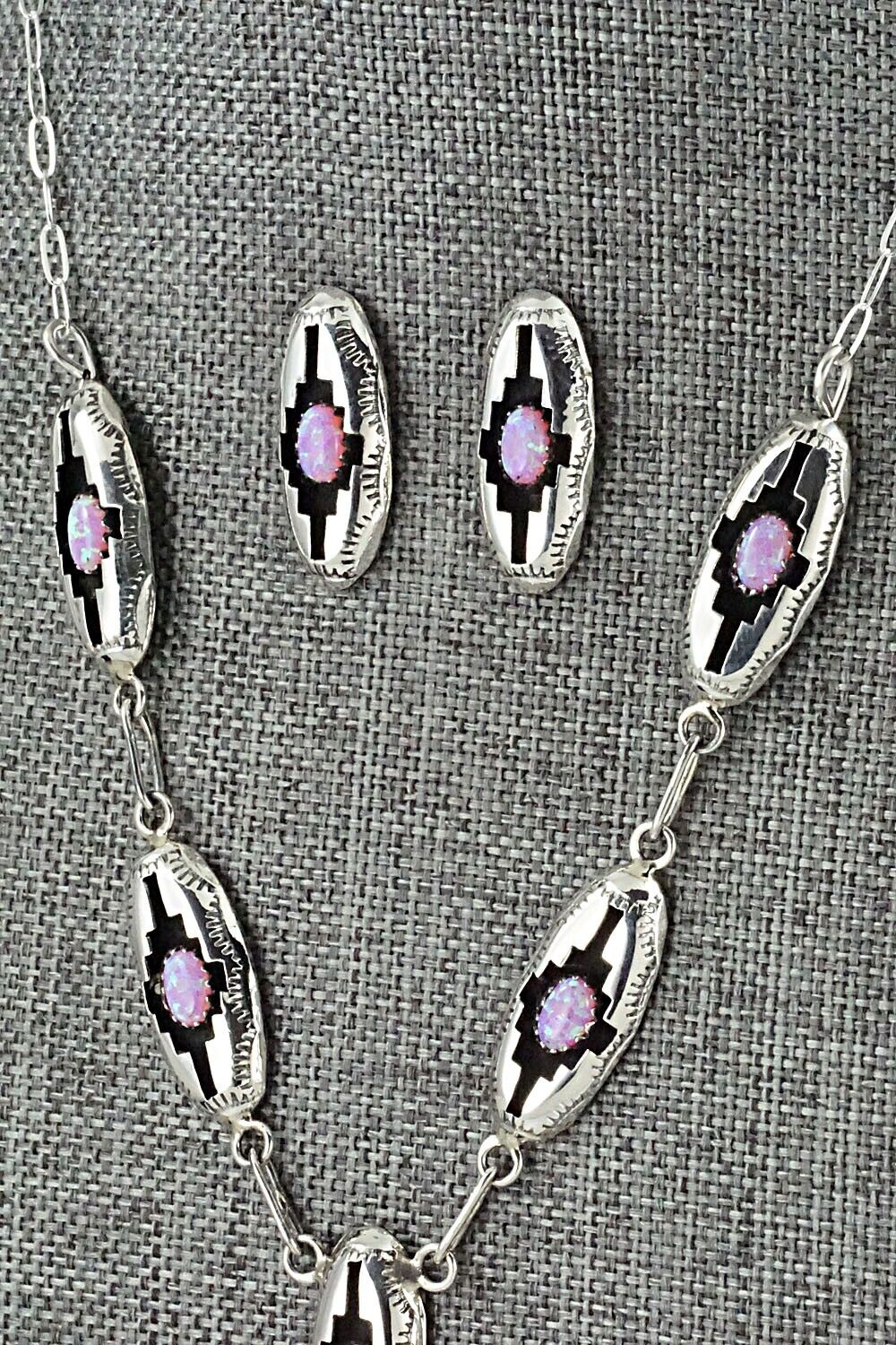 Opalite & Sterling Silver Necklace and Earrings Set - Felix Perry