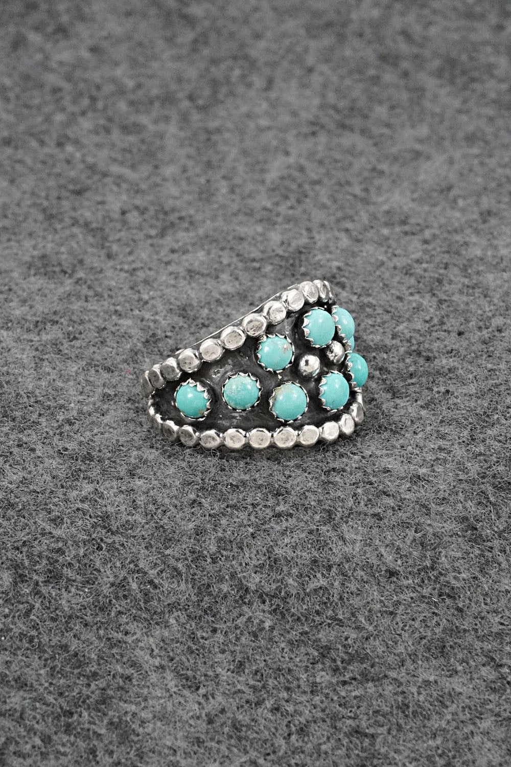 Turquoise & Sterling Silver Ring - Harry B. Yazzie - Size 8