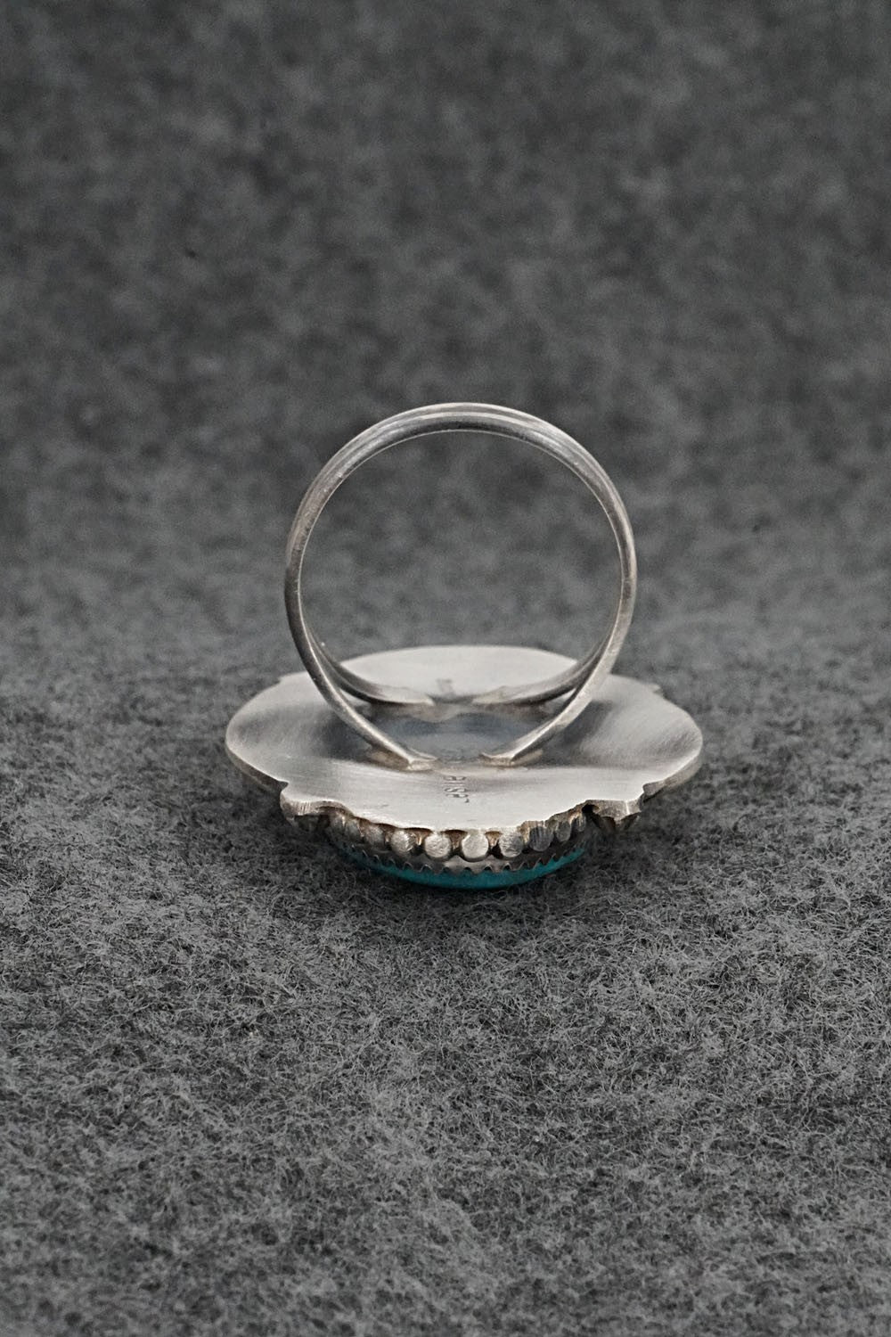 Turquoise & Sterling Silver Ring - Leslie Nez - Size 9.5