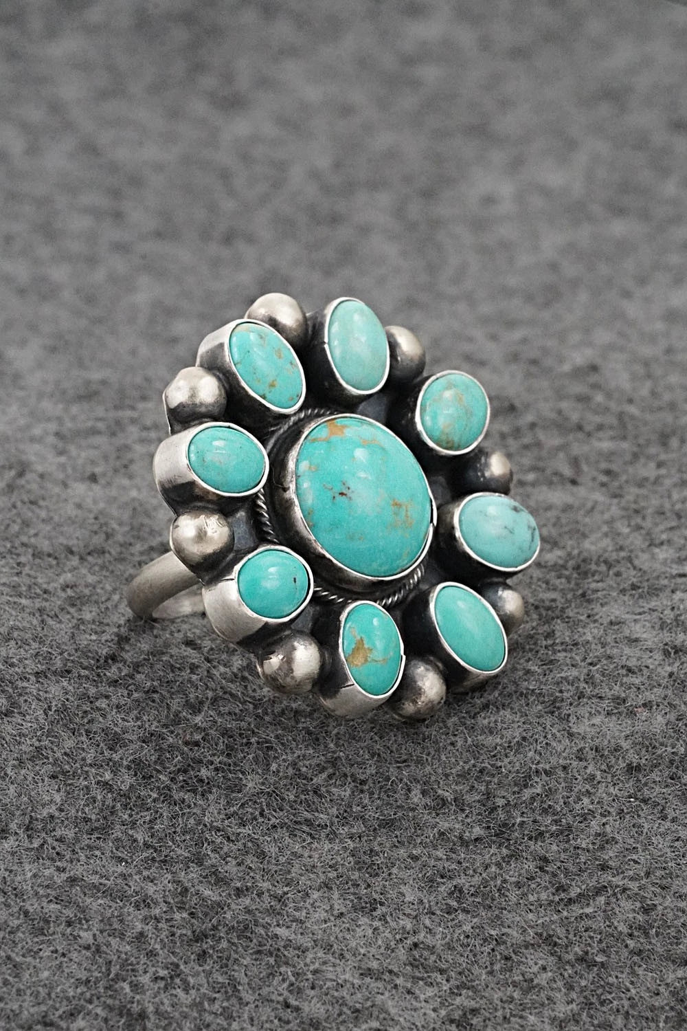 Turquoise & Sterling Silver Ring - Kathleen Livingston - Size Adjustable