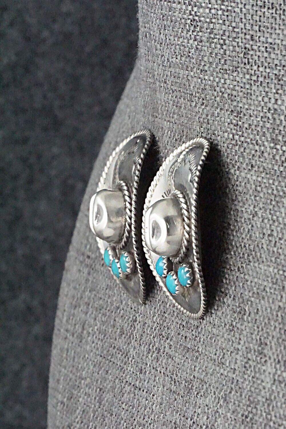 Turquoise & Sterling Silver Earrings - Bobby Platero