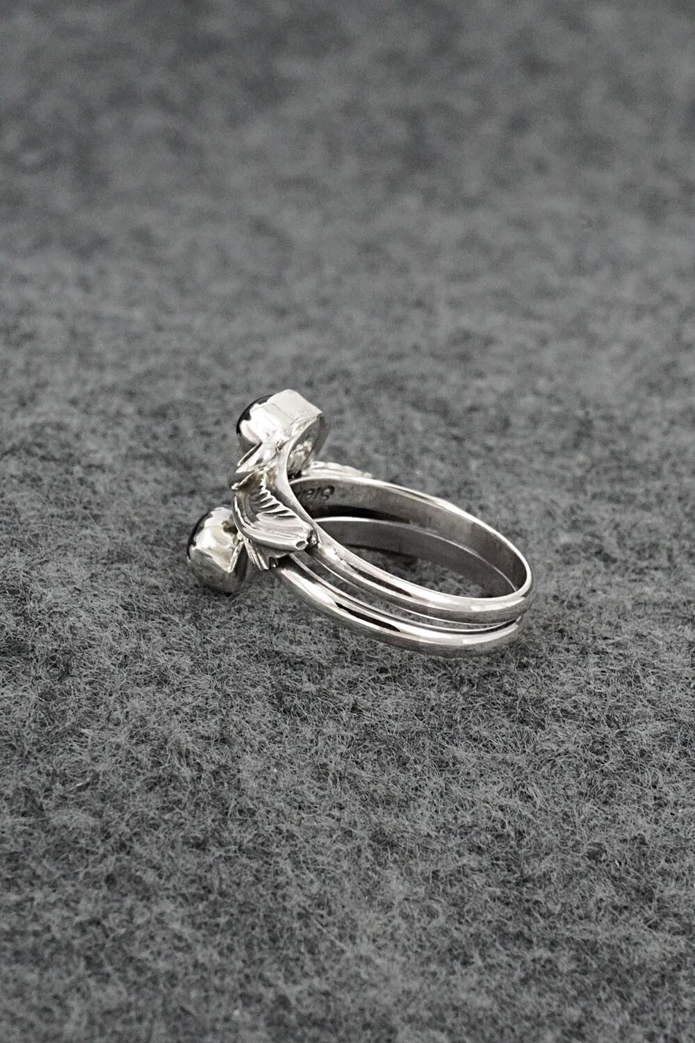 Onyx & Sterling Silver Ring - Harry B. Yazzie - Size 6