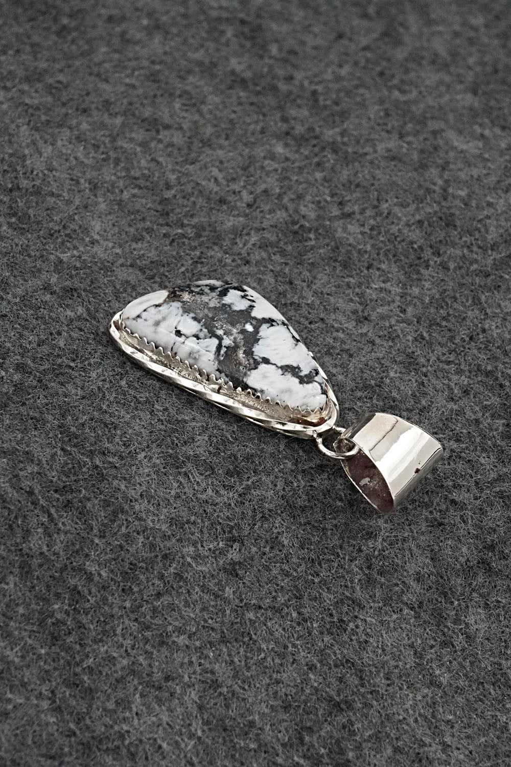 White Buffalo & Sterling Silver Pendant - Ernest Hawthorne