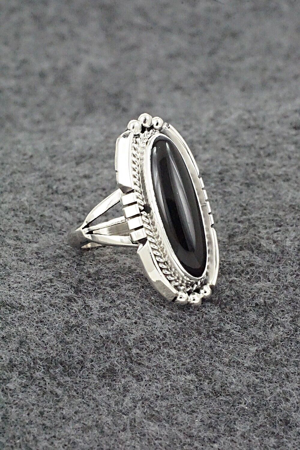 Onyx & Sterling Silver Ring - Samuel Yellowhair - Size 8