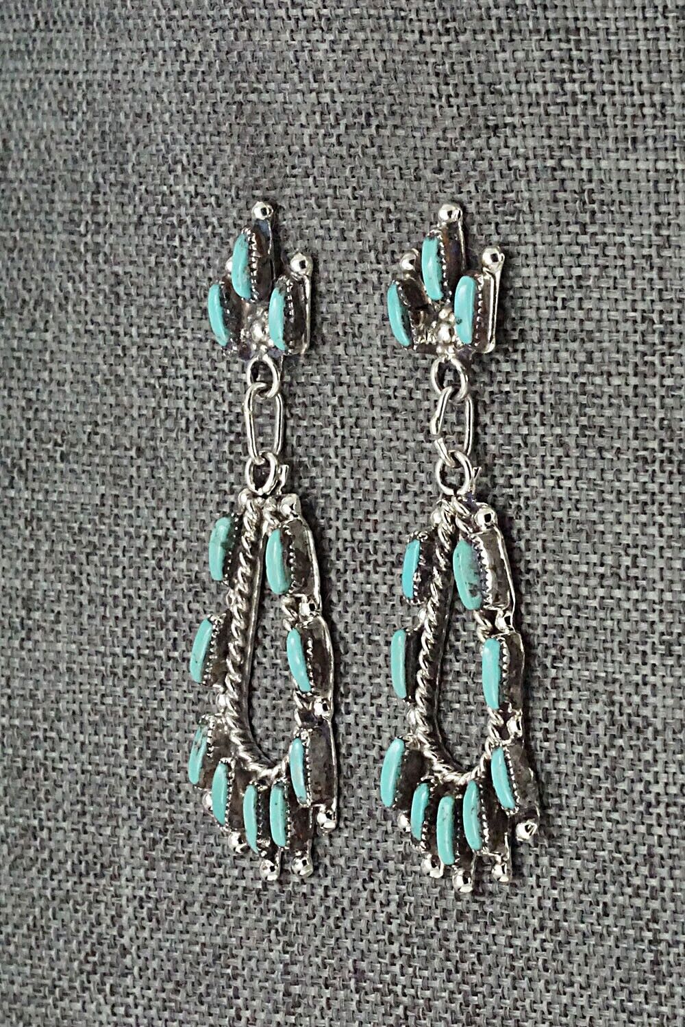 Turquoise & Sterling Silver Earrings - Veronica Yawakia