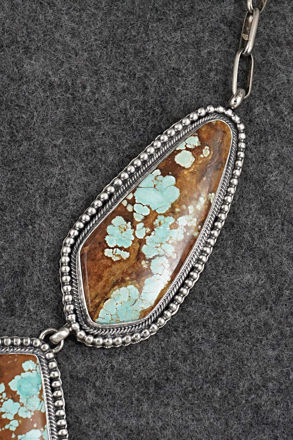 Turquoise & Sterling Silver Necklace and Earrings Set - Darrin Livingston