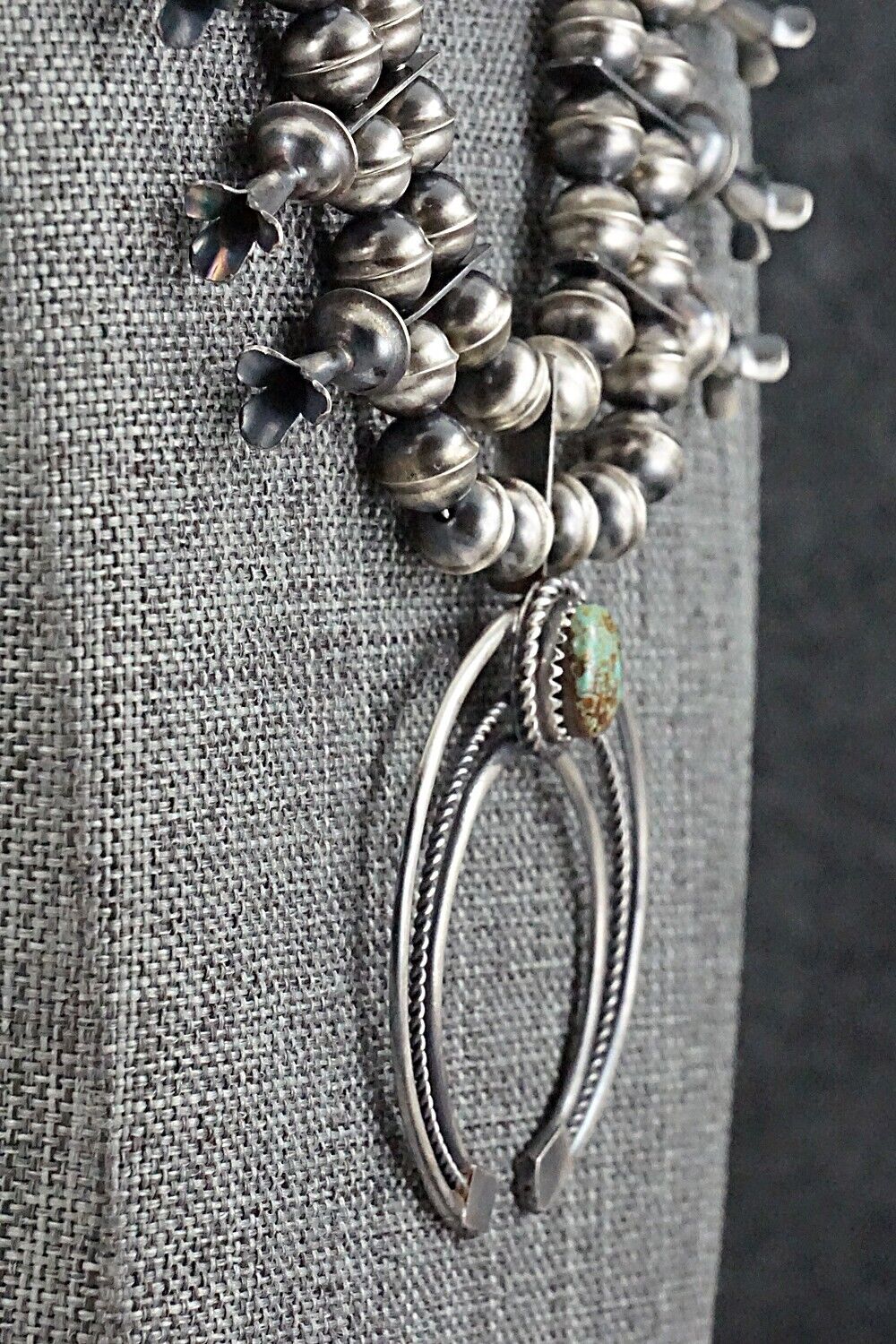 Turquoise & Sterling Silver Squash Blossom Set - Phil Garcia