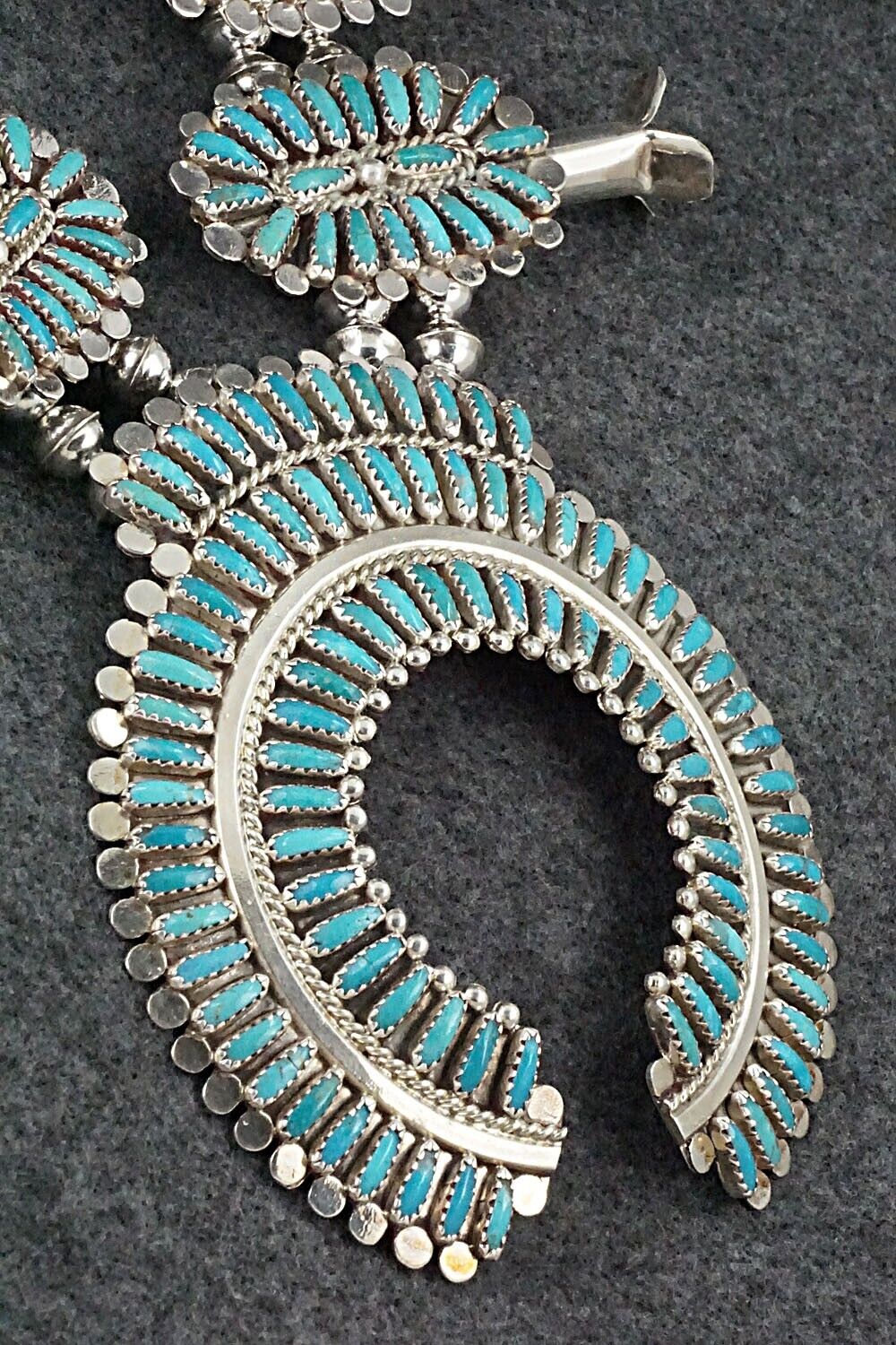 Turquoise & Sterling Silver Squash Blossom Set - Lavell Byjoe