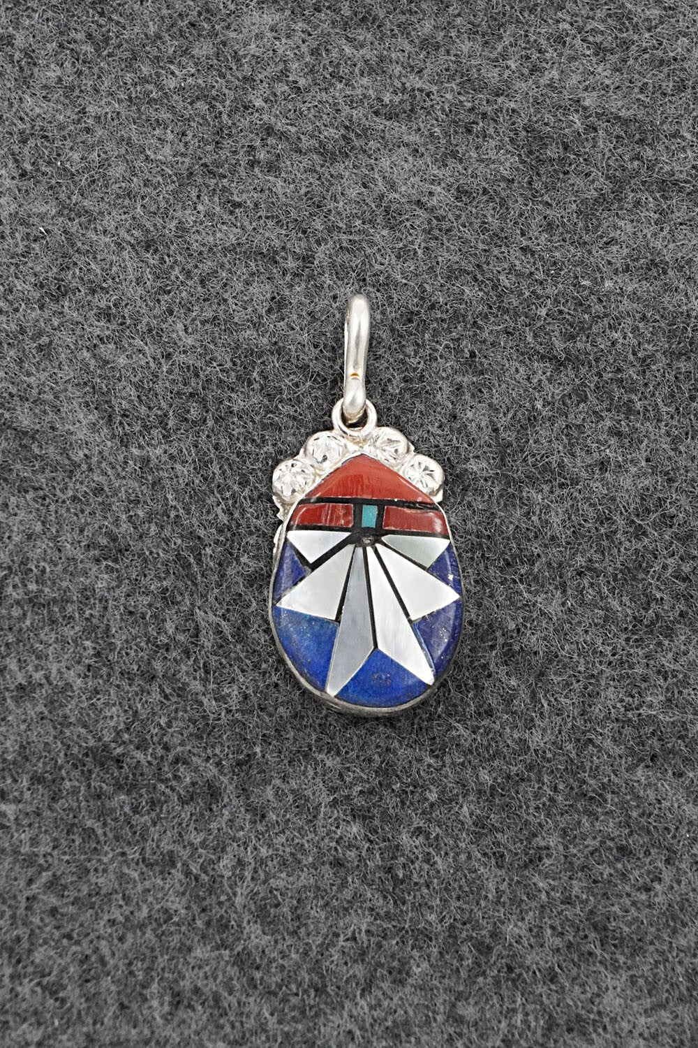 Multi Stone & Sterling Silver Inlay Pendant - Ola Eriacho