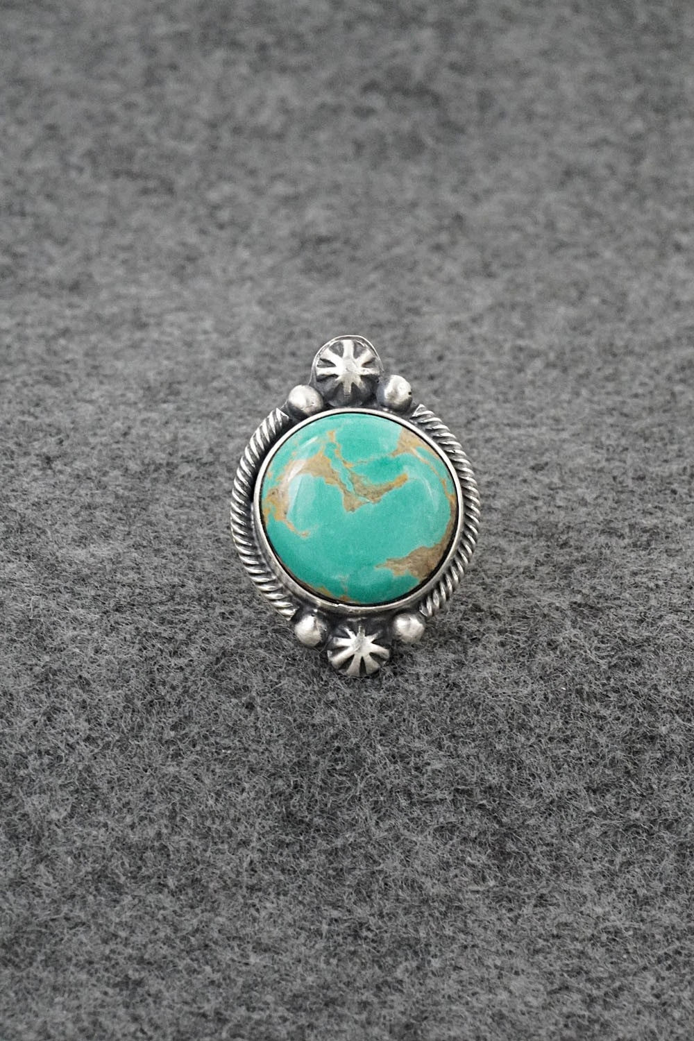 Turquoise & Sterling Silver Ring - Bobby Johnson - Size 9