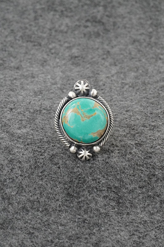 Turquoise & Sterling Silver Ring - Bobby Johnson - Size 9