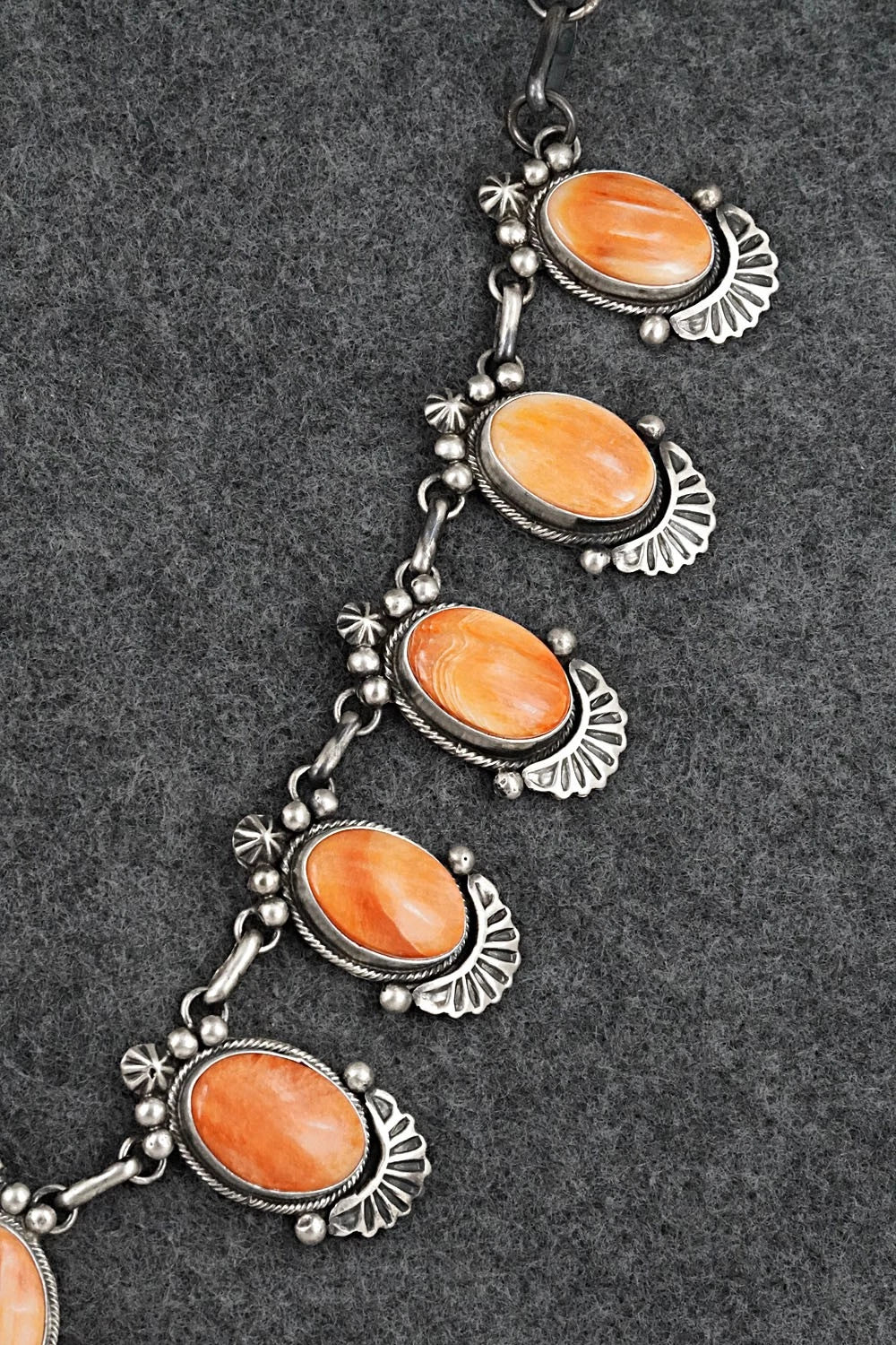 Spiny Oyster & Sterling Silver Necklace and Earrings Set - Paul Livingston