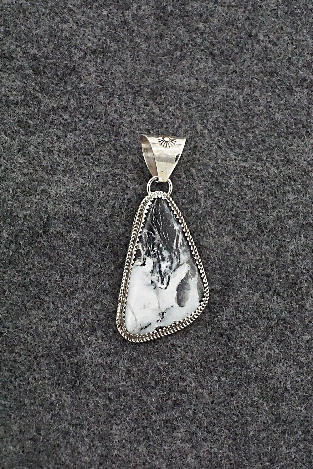 White Buffalo & Sterling Silver Pendant - Ernest Hawthorne