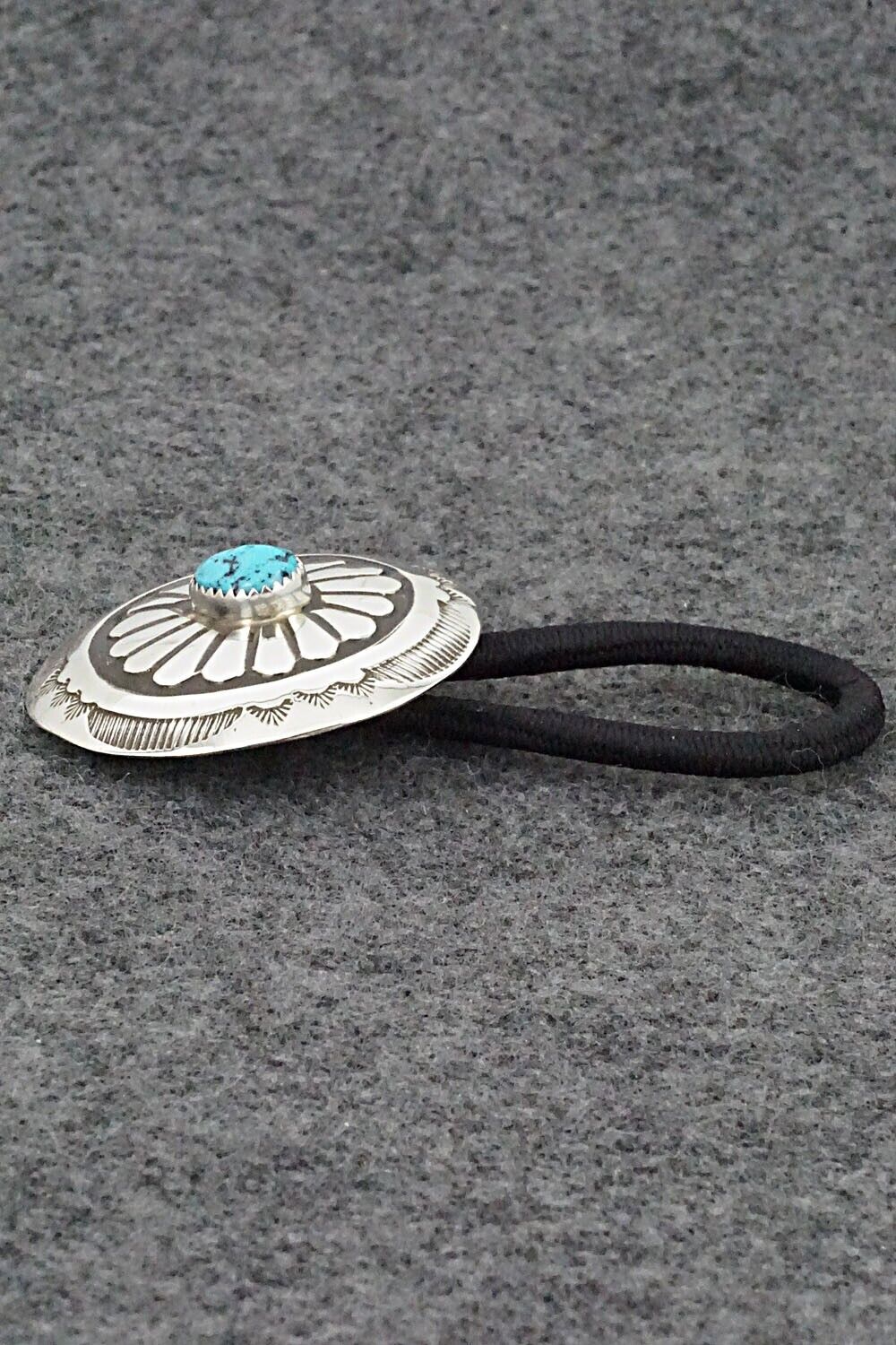 Turquoise & Sterling Silver Hair Tie - Jolene Begay
