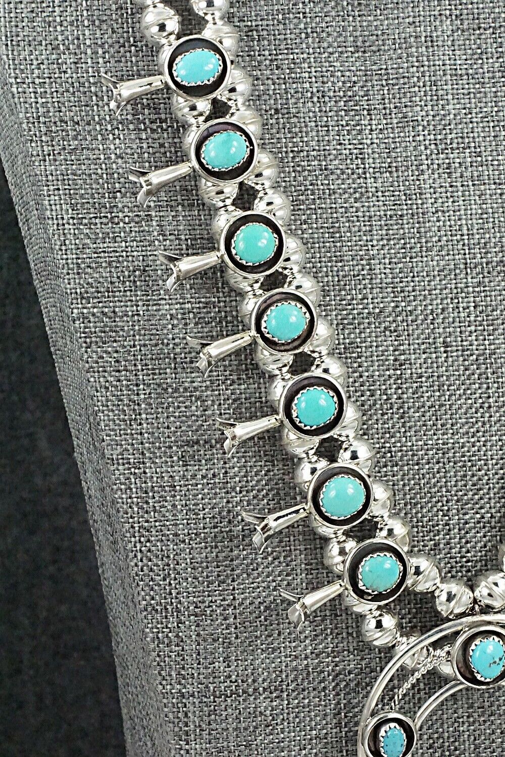 Turquoise & Sterling Silver Squash Blossom Set - Phil Garcia