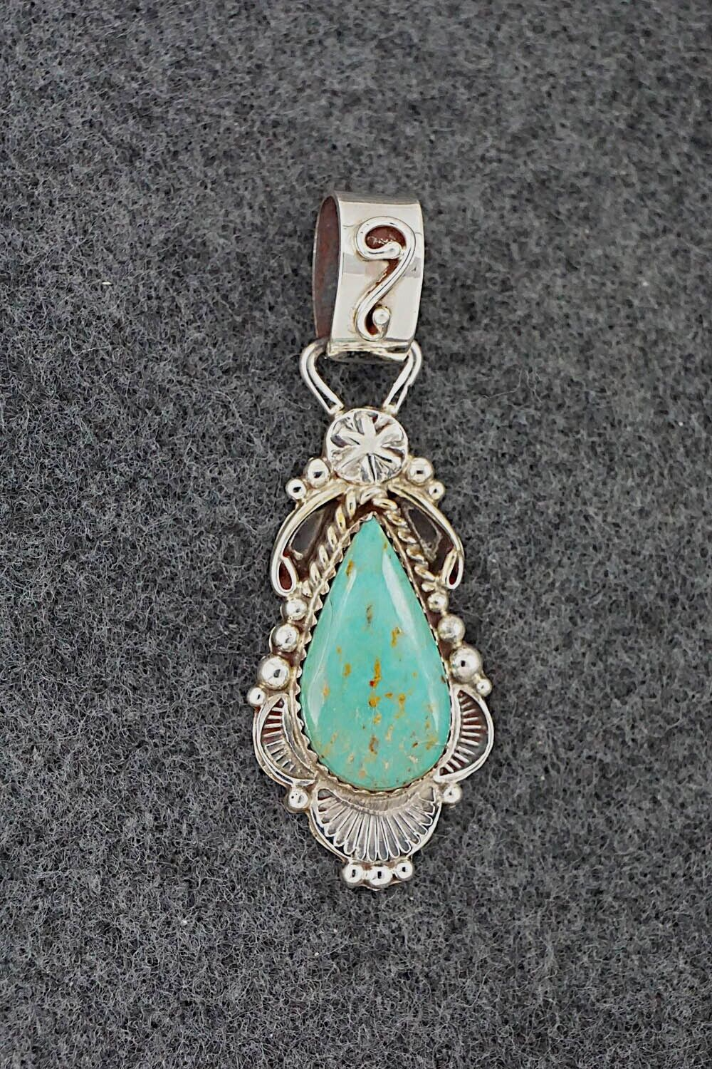 Turquoise & Sterling Silver Pendant & Earrings Set - Anthony Brown