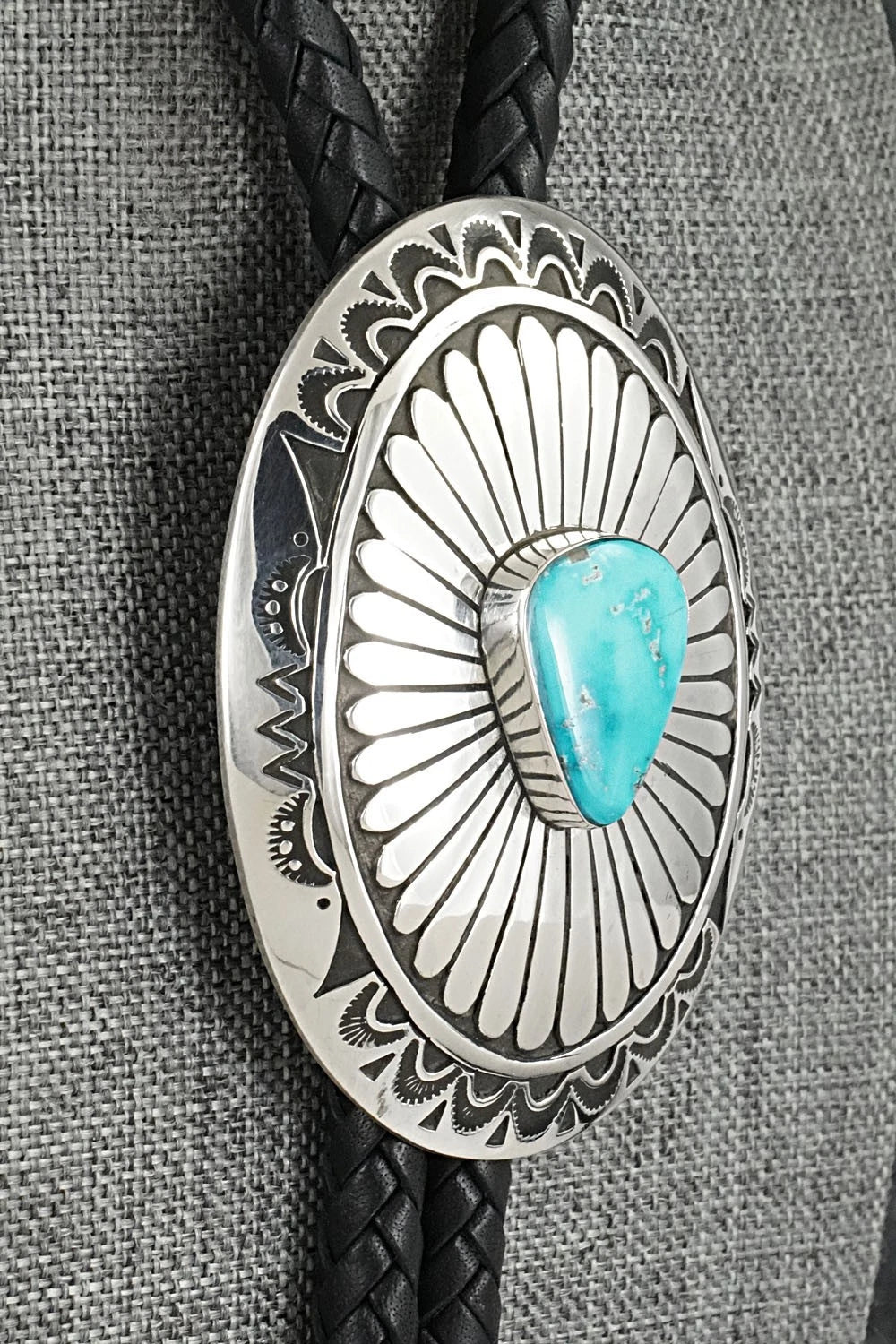 Turquoise & Sterling Silver Bolo Tie - Charlie John