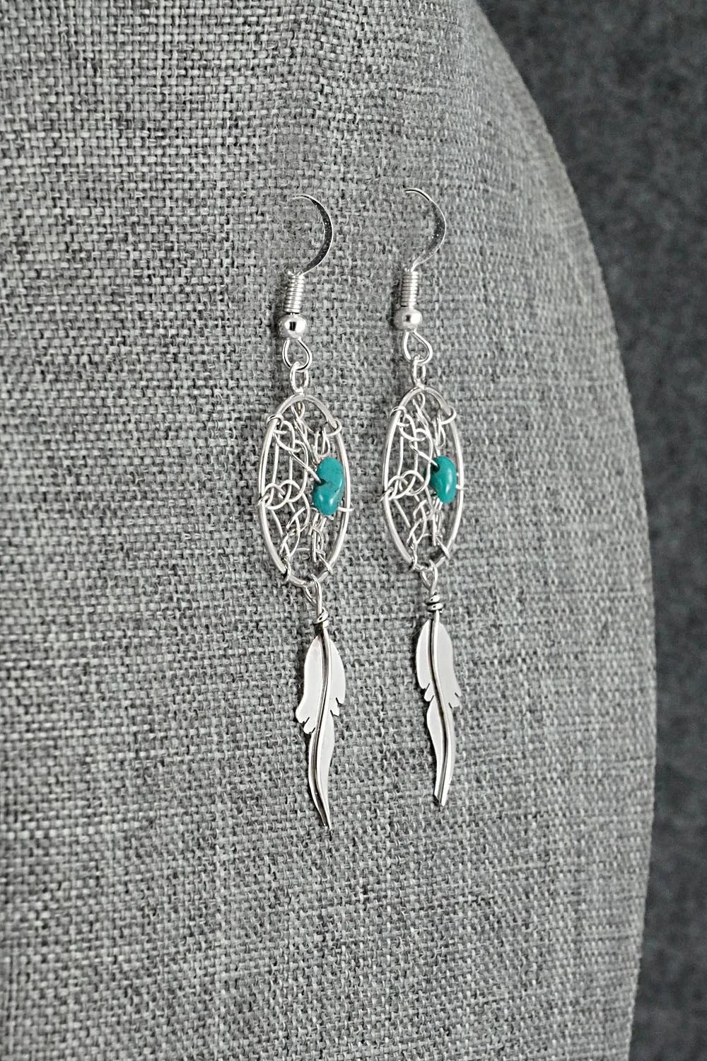 Turquoise & Sterling Silver Earrings - Lorenzo Arviso