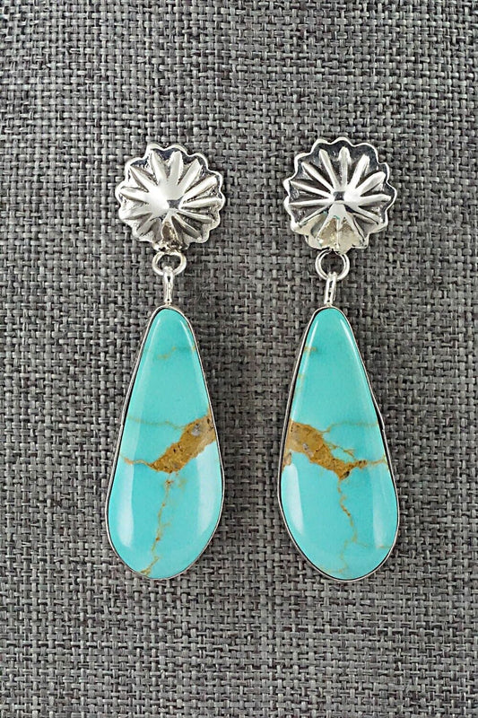 Turquoise and Sterling Silver Earrings - Juan Yellowhorse