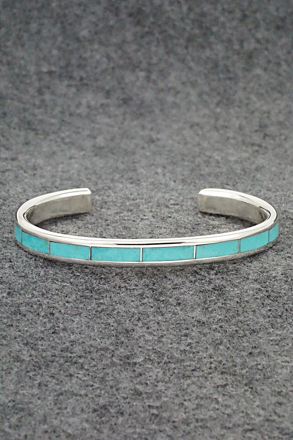 Turquoise & Sterling Silver Inlay Bracelet - Larry Loretto