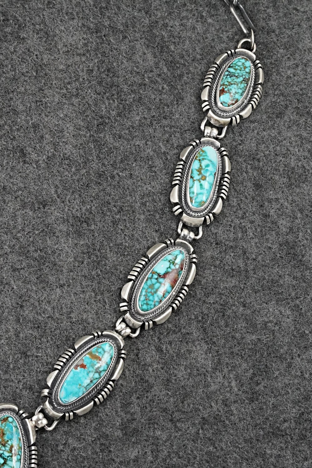 Turquoise & Sterling Silver Necklace and Earrings Set - Mark Yazzie