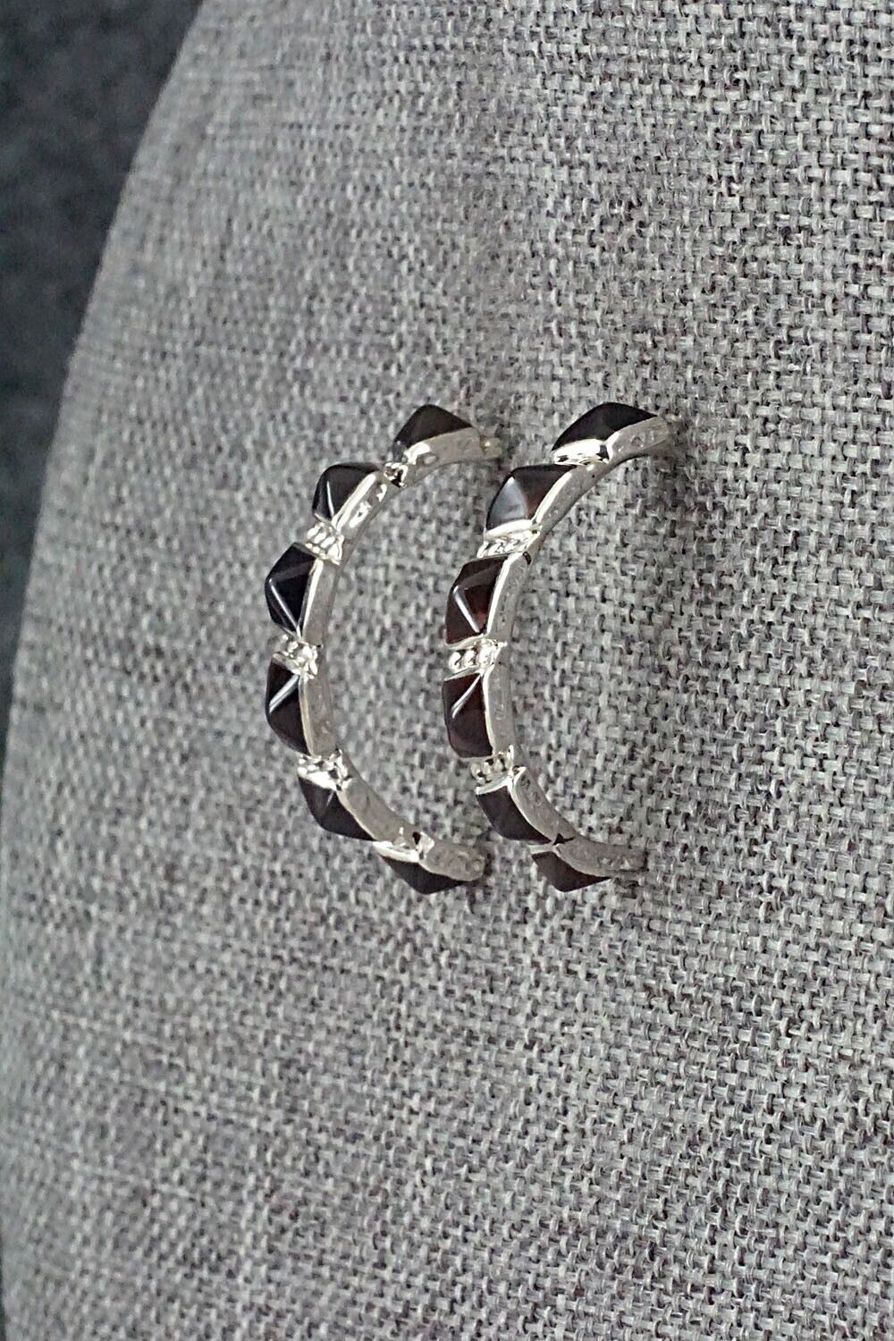 Onyx & Sterling Silver Earrings - M. Chavez