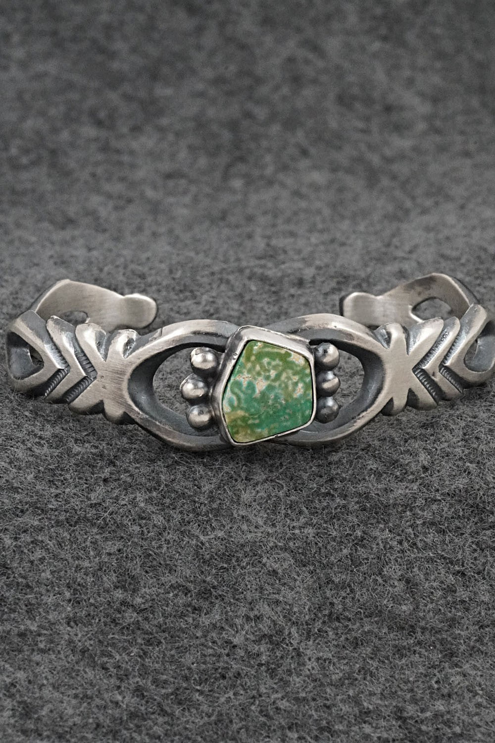 Turquoise & Sterling Silver Bracelet - Harrison Bitsue