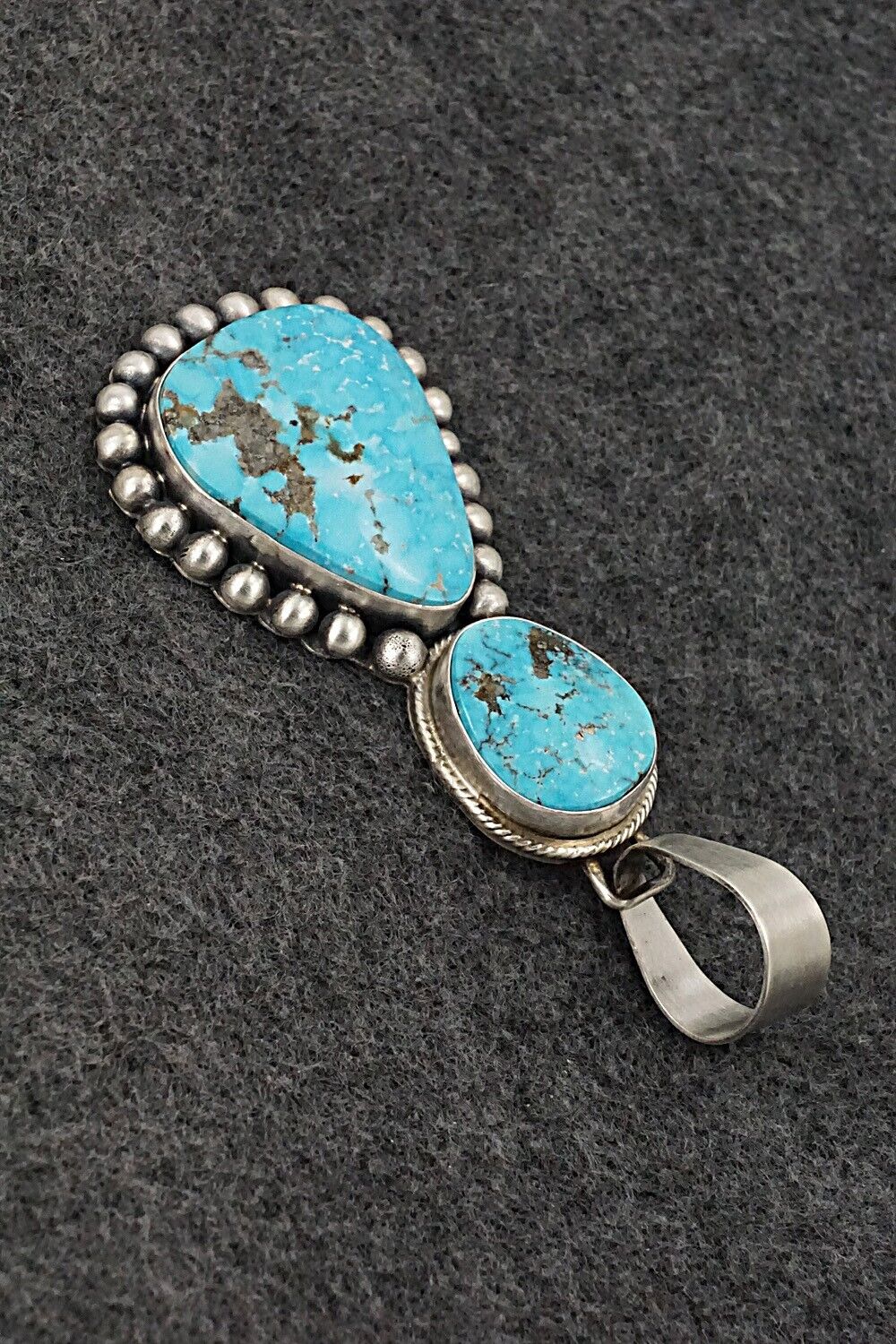 Turquoise & Sterling Silver Pendant - Bobby Johnson