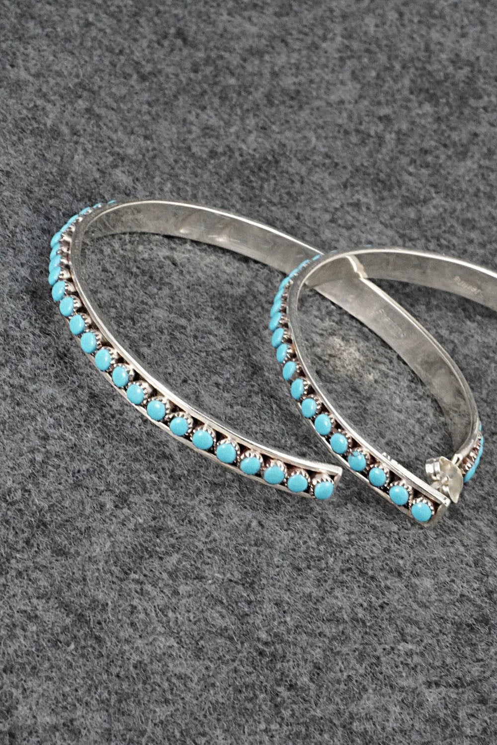 Turquoise & Sterling Silver Earrings - Lois Tzuni
