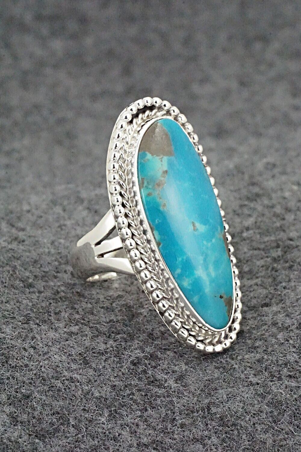 Turquoise & Sterling Silver Ring - Andrew Vandever - Size 8