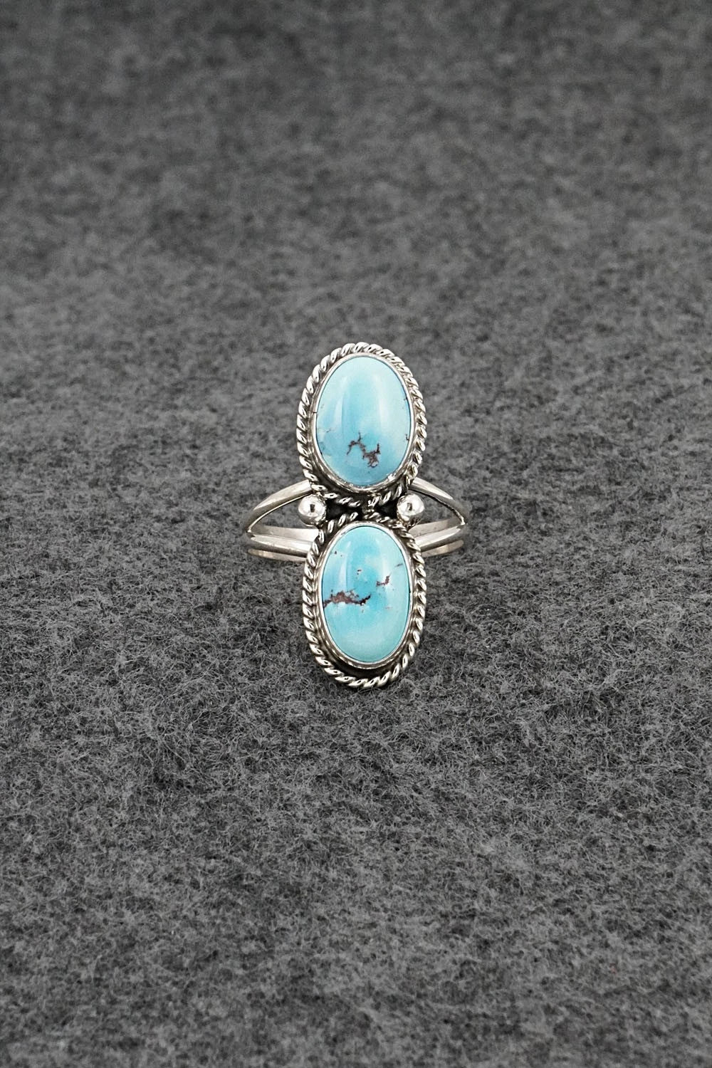 Turquoise & Sterling Silver Ring - Eugene Gruber - Size 9