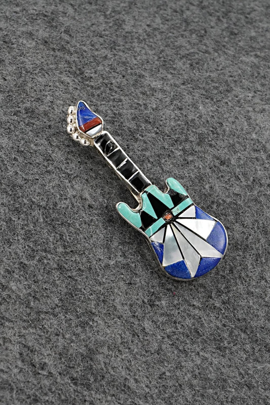 Multi-Stone & Sterling Silver Pendant/Pin - Ola Eriacho