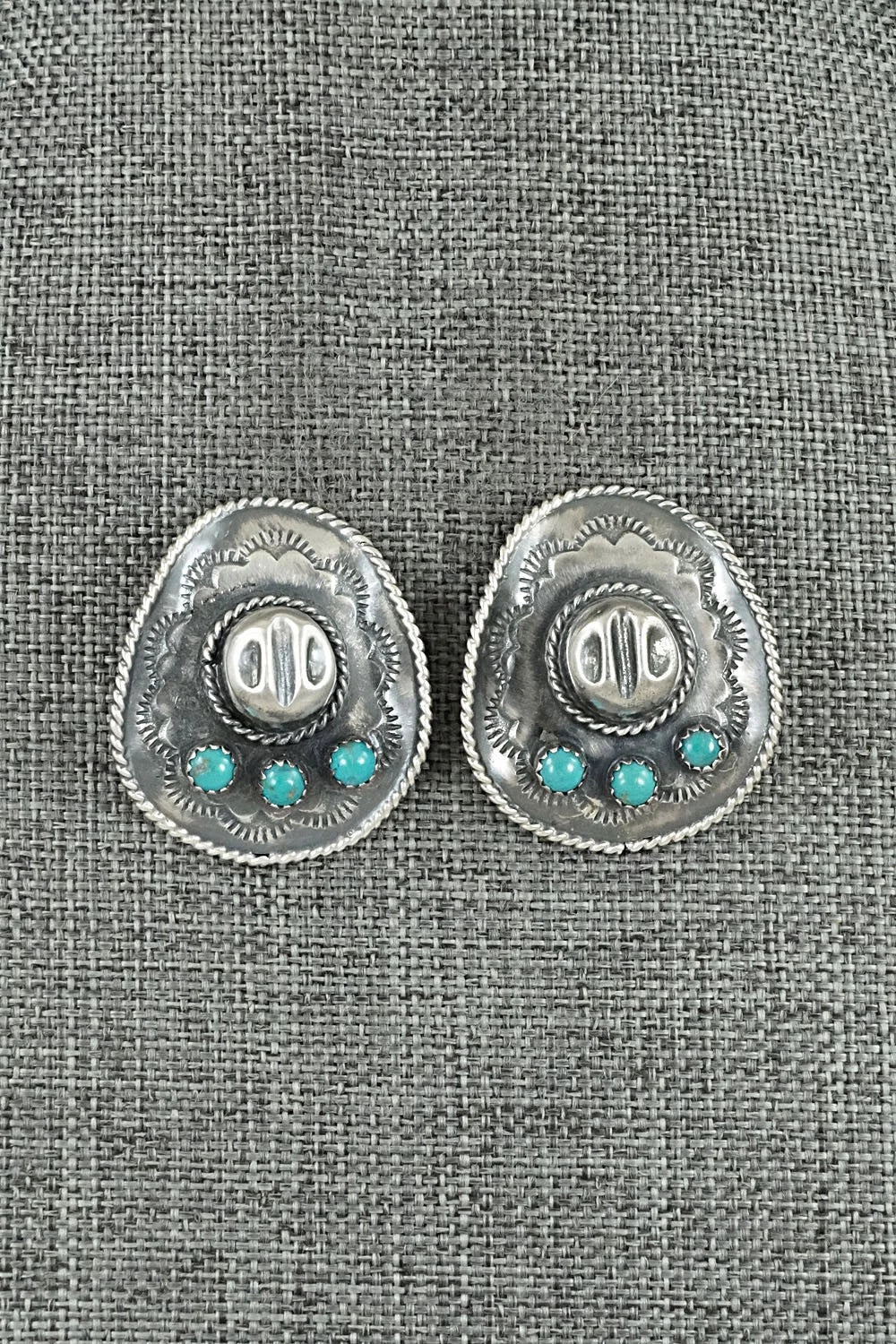 Turquoise & Sterling Silver Earrings - Bobby Platero