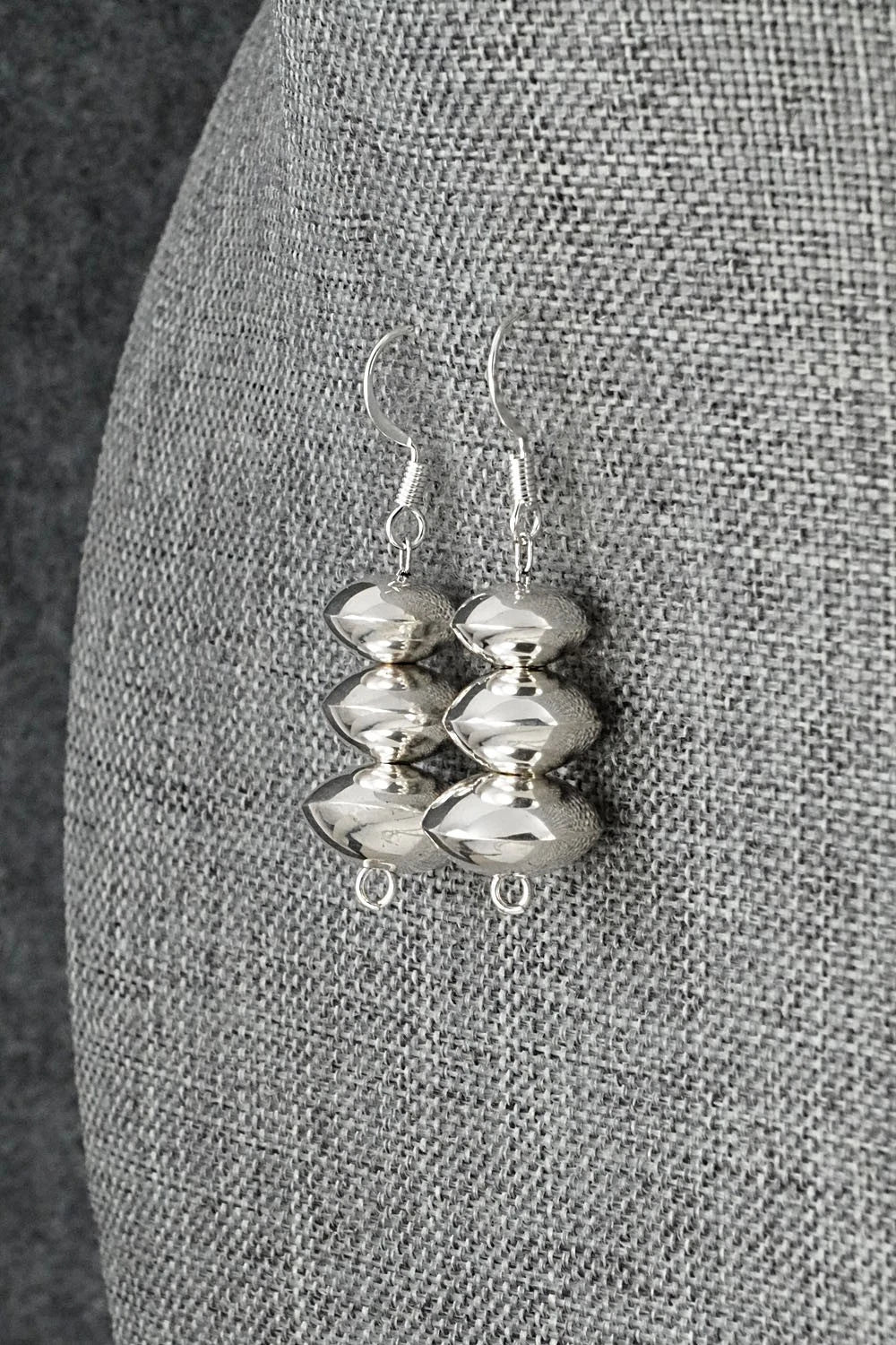 Sterling Silver Navajo Pearl Necklace & Earrings Set - Frankie Miller