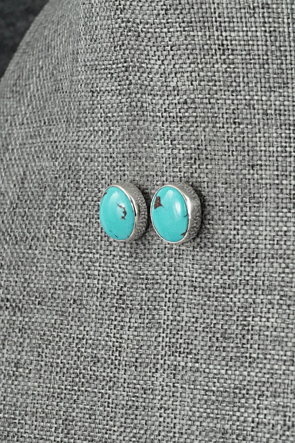 Turquoise & Sterling Silver Earrings - Eugene Gruber