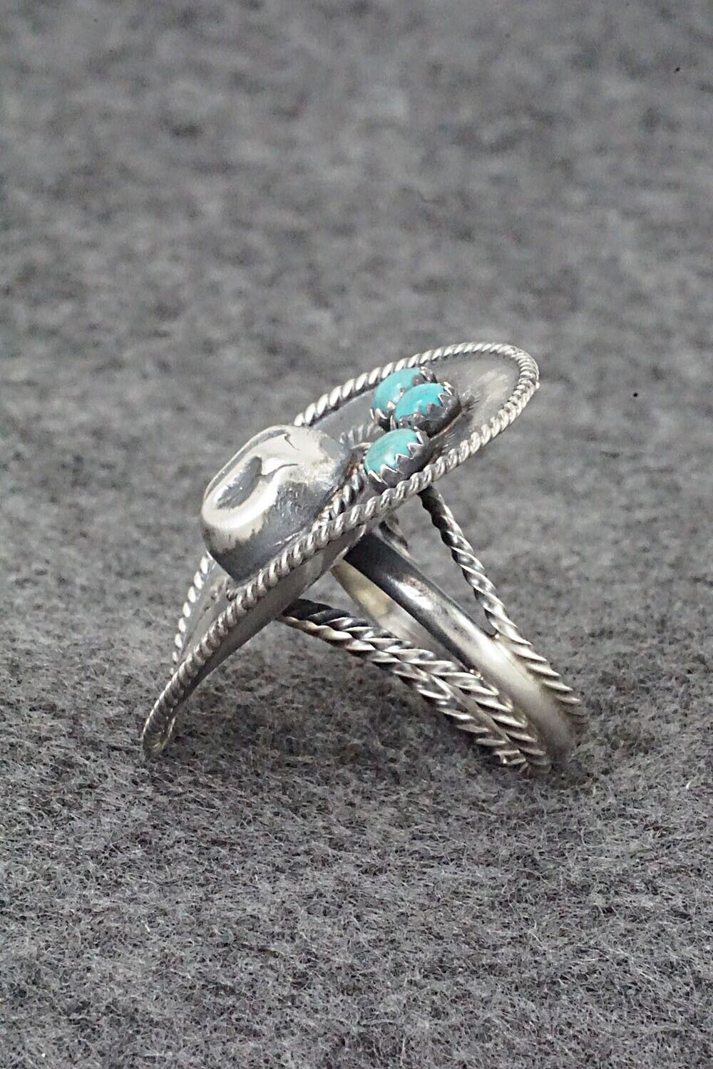 Turquoise & Sterling Silver Ring - Bobby Platero - Size 7