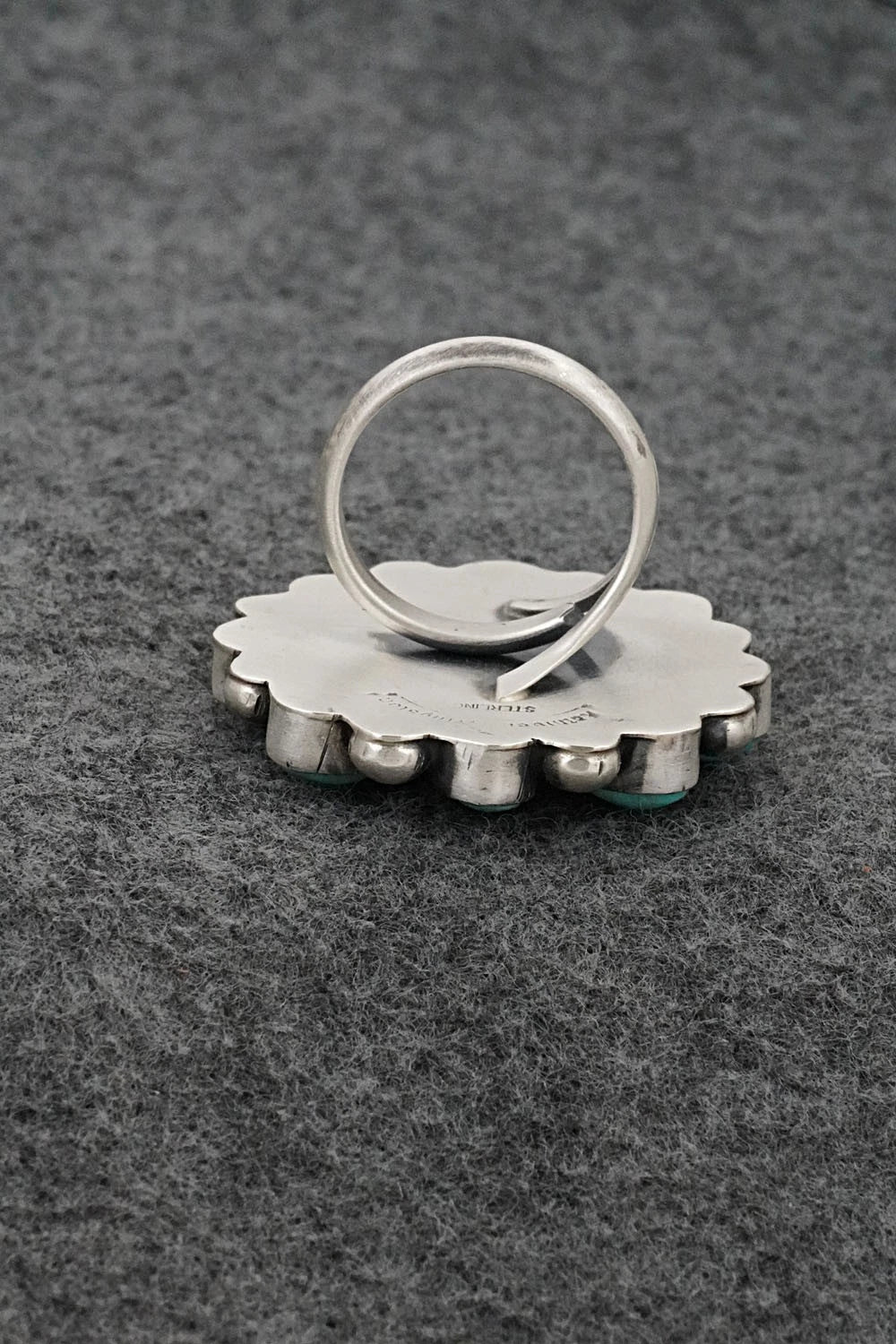 Turquoise & Sterling Silver Ring - Kathleen Livingston - Size Adjustable