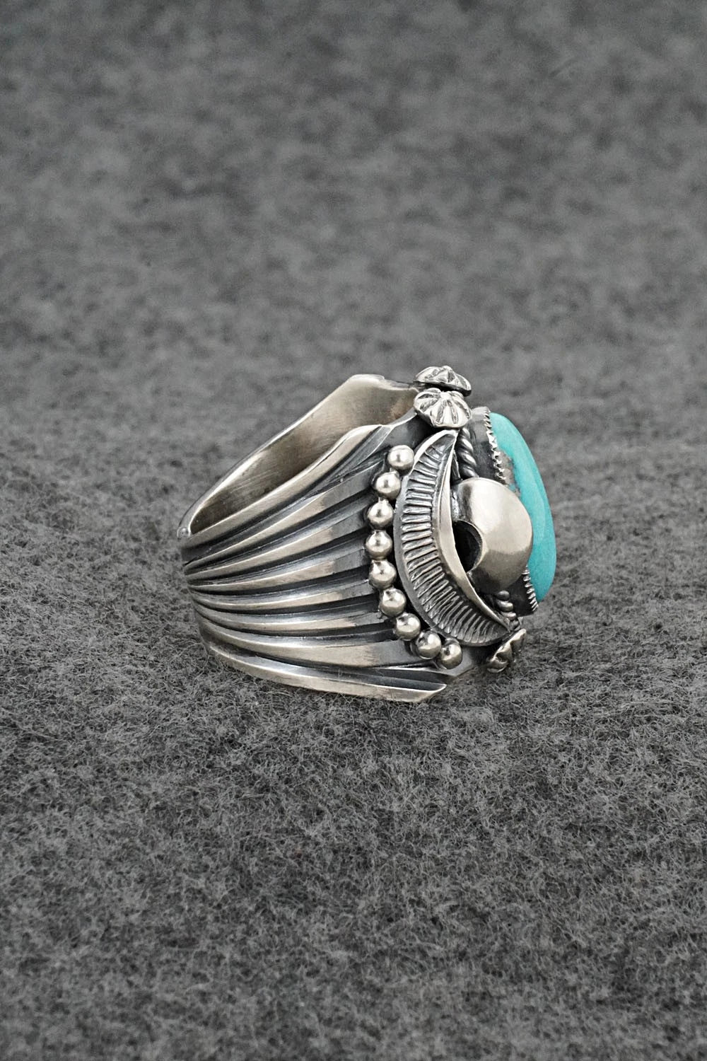 Turquoise & Sterling Silver Ring - Delbert Gordon - Size 8.5