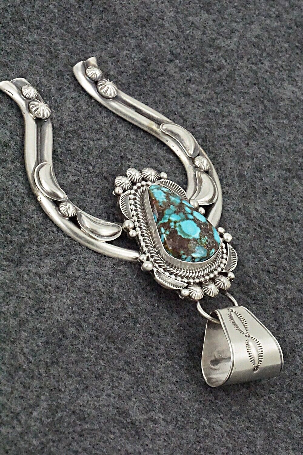 Turquoise & Sterling Silver Naja Pendant - Tom Lewis