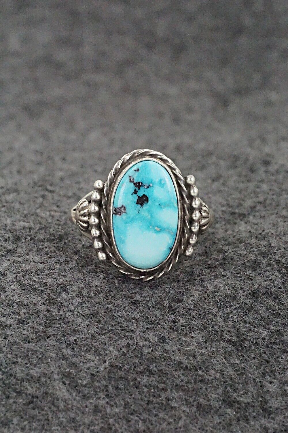 Turquoise & Sterling Silver Ring - Samuel Yellowhair - Size 8.75