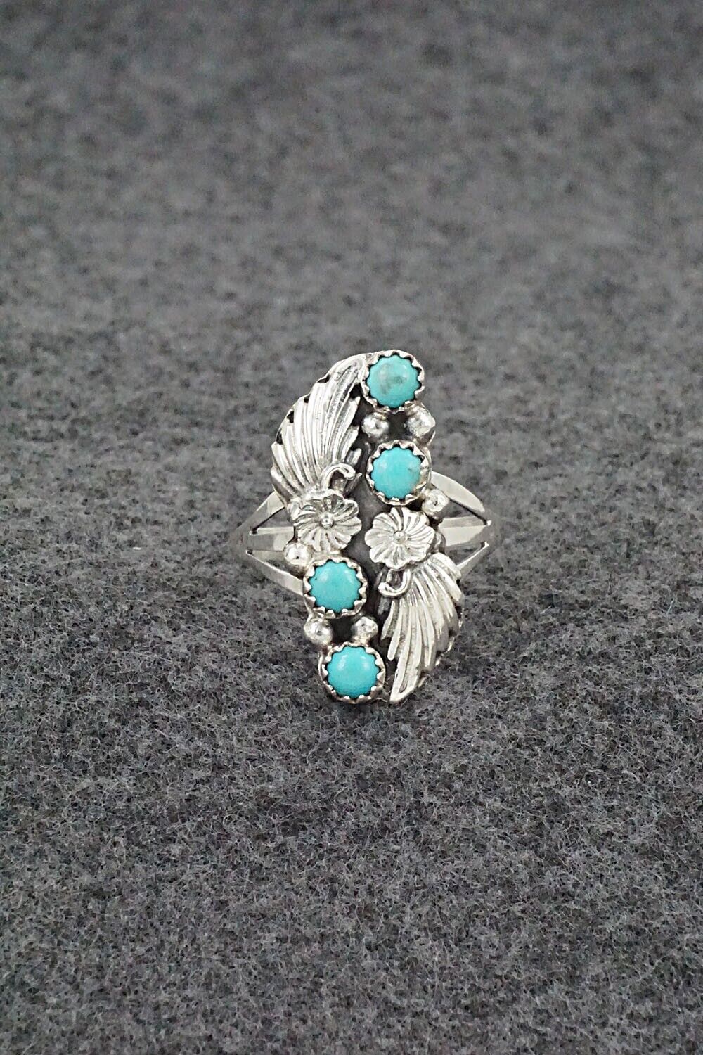 Turquoise & Sterling Silver Ring - Jerryson Henio - Size 9