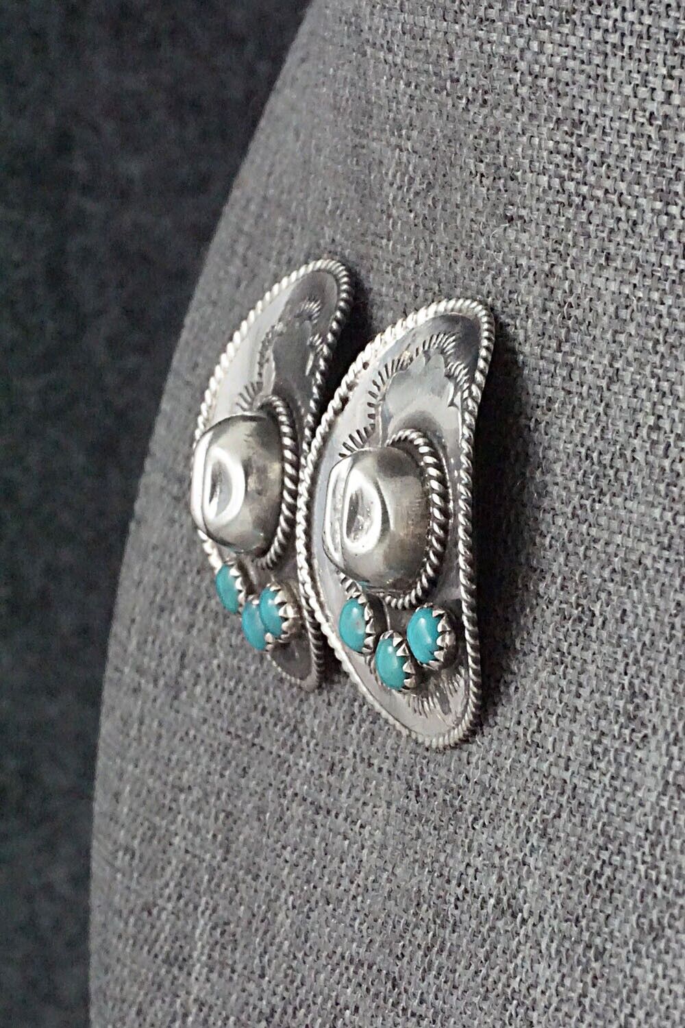 Turquoise & Sterling Silver Earrings - Bobby Platero