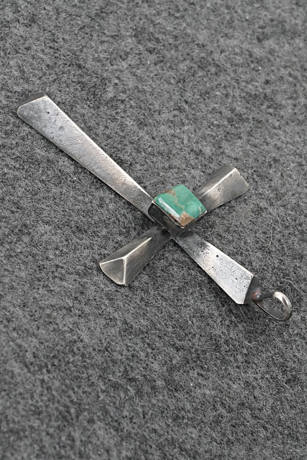 Turquoise & Sterling Silver Pendant - Raymond Betsoi