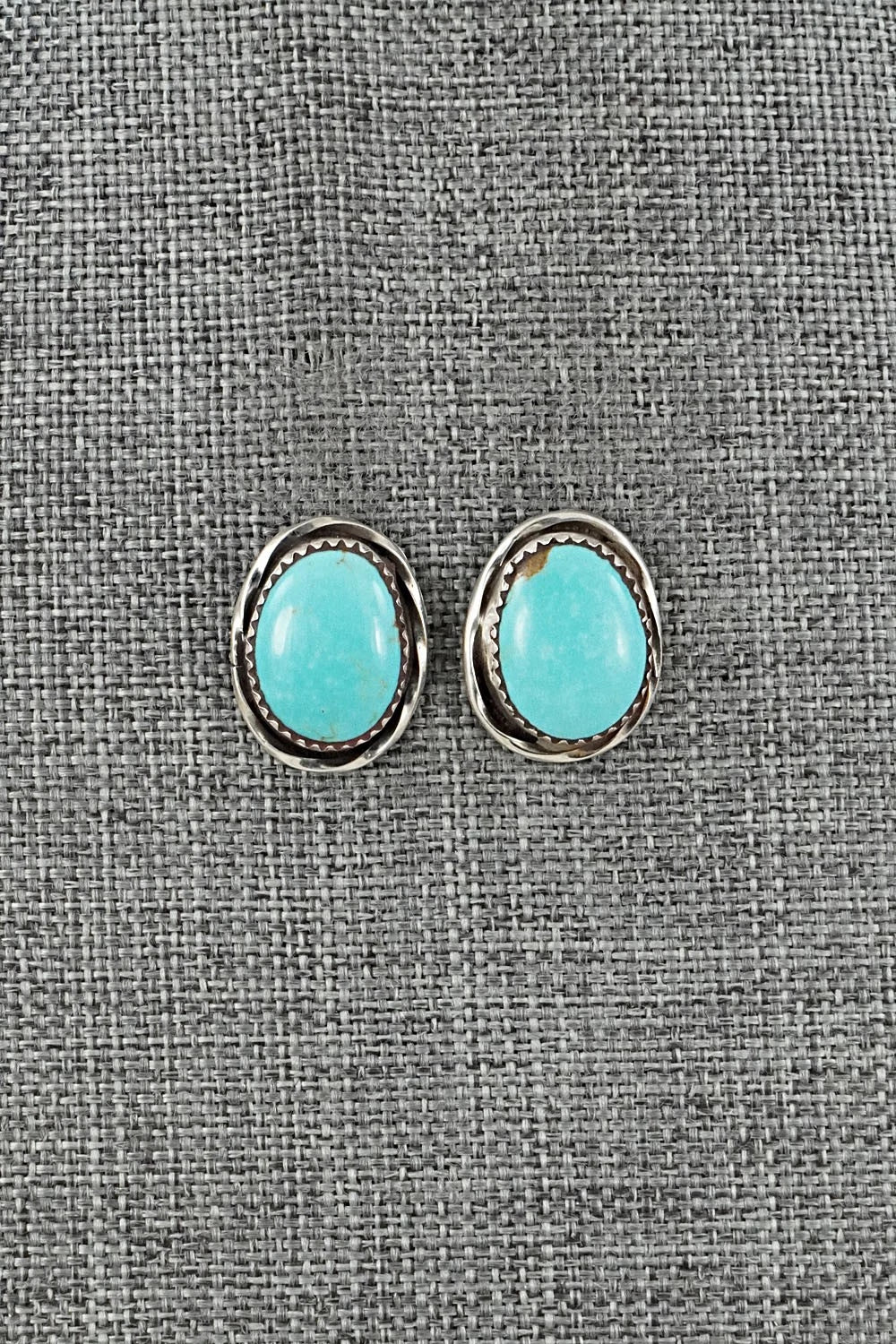 Turquoise & Sterling Silver Earrings - Ernest Hawthorne