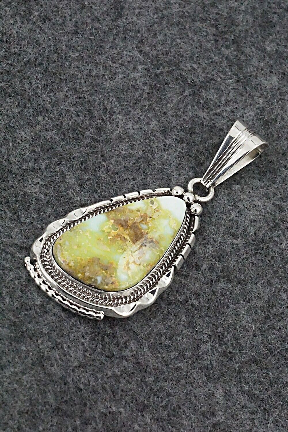 Turquoise & Sterling Silver Pendant - Samuel Yellowhair