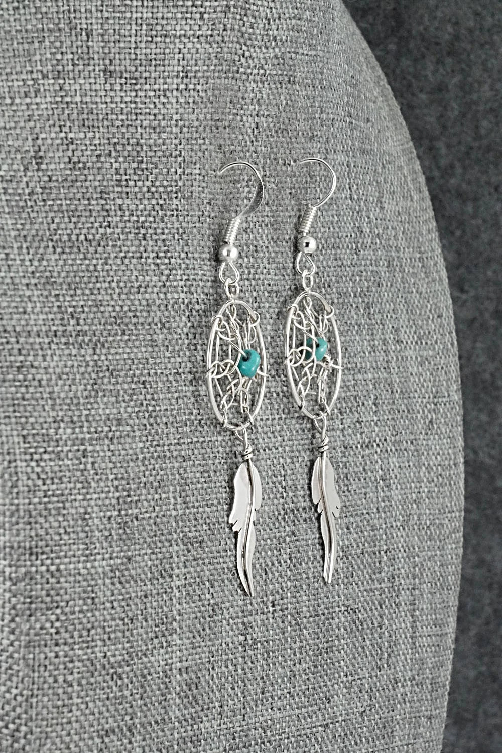 Turquoise & Sterling Silver Earrings - Lorenzo Arviso