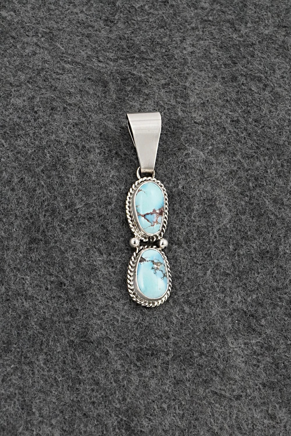 Turquoise & Sterling Silver Pendant - Eugene Gruber