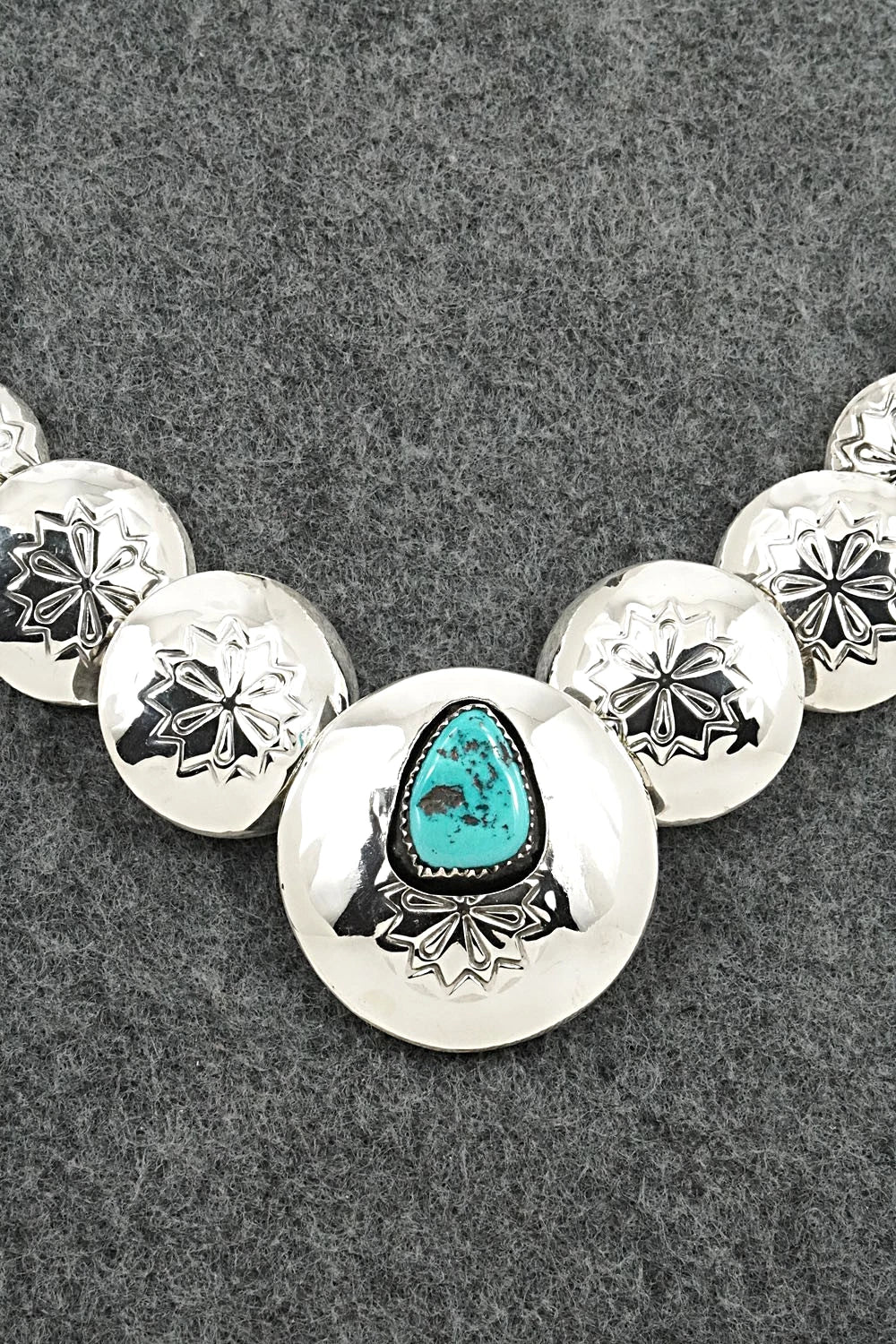 Turquoise Sterling Silver Necklace and Earrings Set - Tim Thompson