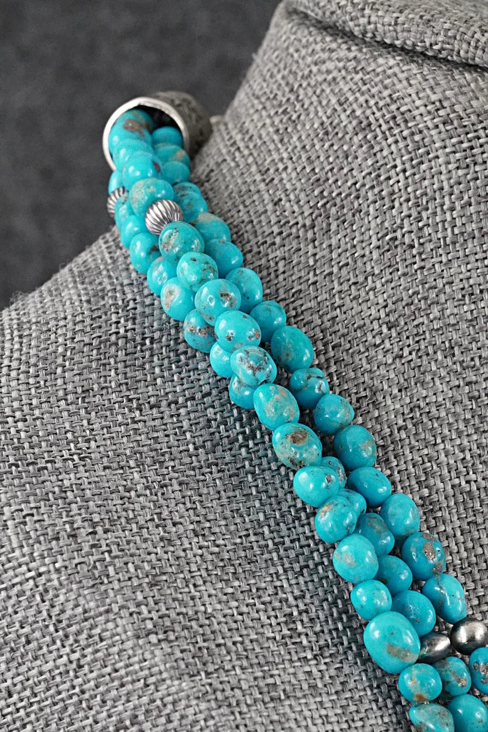 Turquoise & Sterling Silver Necklace - Theresa Skeets