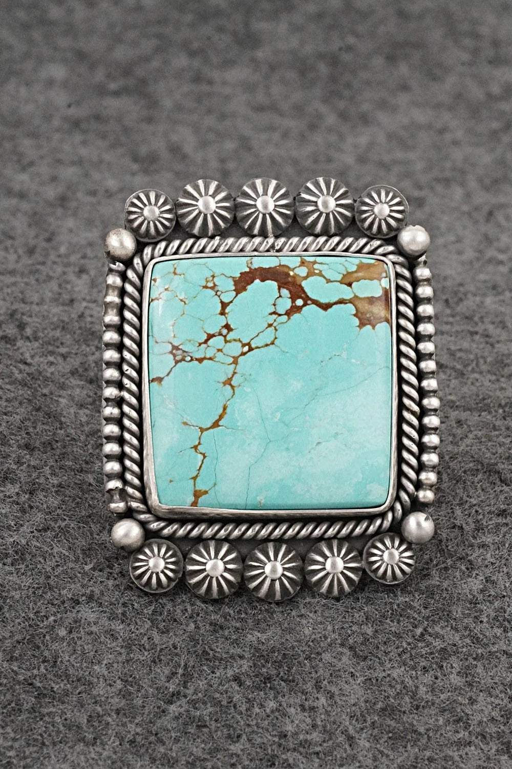 Turquoise & Sterling Silver Ring - Michael Calladitto - Size 8